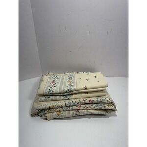 Vintage Wamsutta Supercale King Sheet Set pillowcase Floral Stripe Greek Key USA